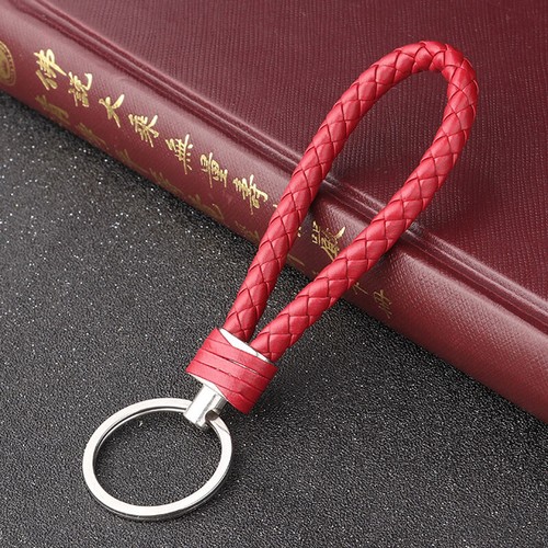 Leather Rope Strap Weave Keychain Keyring Car Key Chain Ring Key Fob Gift - Picture 13 of 47