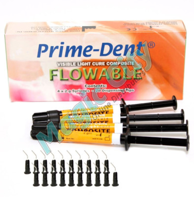 Prime-Dent Flowable Light Cure Dental Composite 4 Syringe Kit - A3 #004-010A3