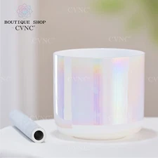 CVNC 432Hz 7pcs 5.5-7 inch Alchemy Cosmic Light Clear Crystal Singing Bowls Set