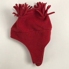 Baby Gap Red Warm 6-12 Winter Hat Ear Flaps Cute Frills