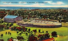 FIELD HOUSE MADISON WISCONSIN  *2x3 FRIDGE MAGNET* VINTAGE STADIUM POSTCARD