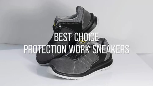 Safetoe Safety Shoes Mens Work Sports Light Weight Steel Toe Hiking Grey Leather - Video 1 of 1