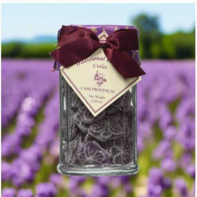 L AMI PROVENCALE, SET OF 2, FRENCH TRADITIONAL ''VIOLET'' HARD CANDIES, 5.3 OZ EA