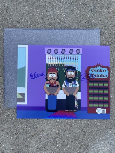 Cheech Marin and Tommy Chong signed 8x10 ‘South Park’ Beckett BAS COA Weed Smoke - 第 1/4 張圖片