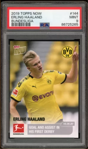 2019 Topps Now Bundesliga Erling Haaland Rookie PSA 9 MINT | #144
