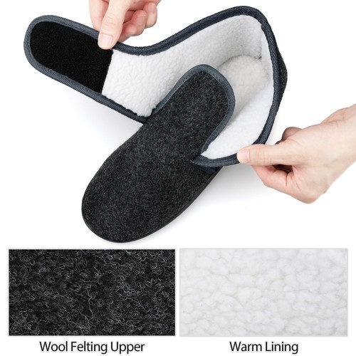 Mens Slippers Winter Bootie Memory Foam House Shoes For Diabetic Arthritis Edema - Picture 2 of 7