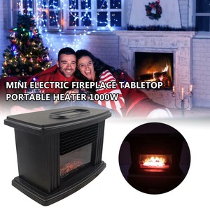 Mini Electric Fireplace Stove Heater Portable Tabletop Indoor