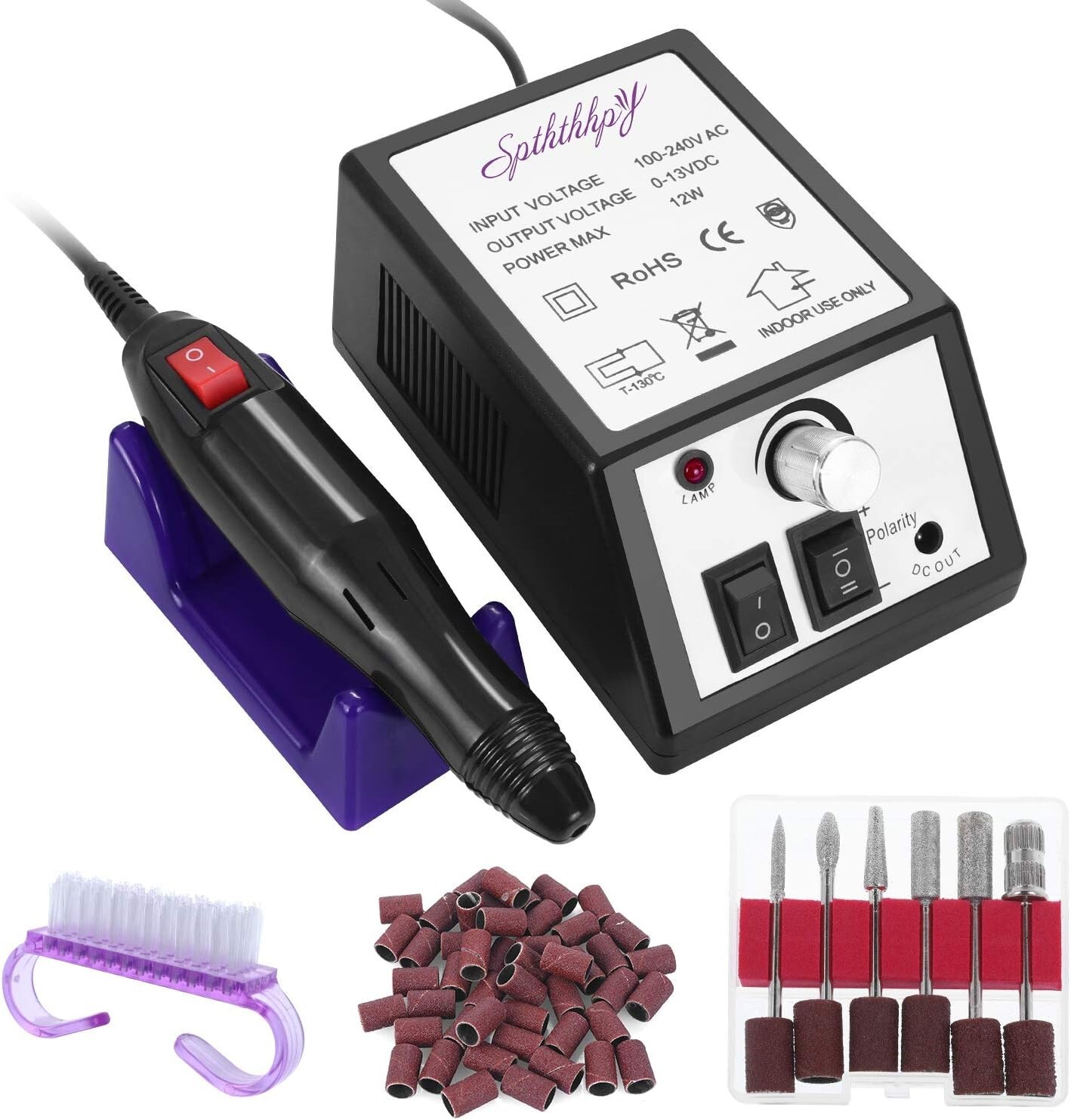 SPTHTHHPY Limetta Elettrica per Unghie Professionale, Macchina per Manicure