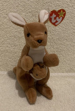 1996 TY Beanie Baby Plush POUCH THE KANGAROO Stuffed Animal 7" - NWT