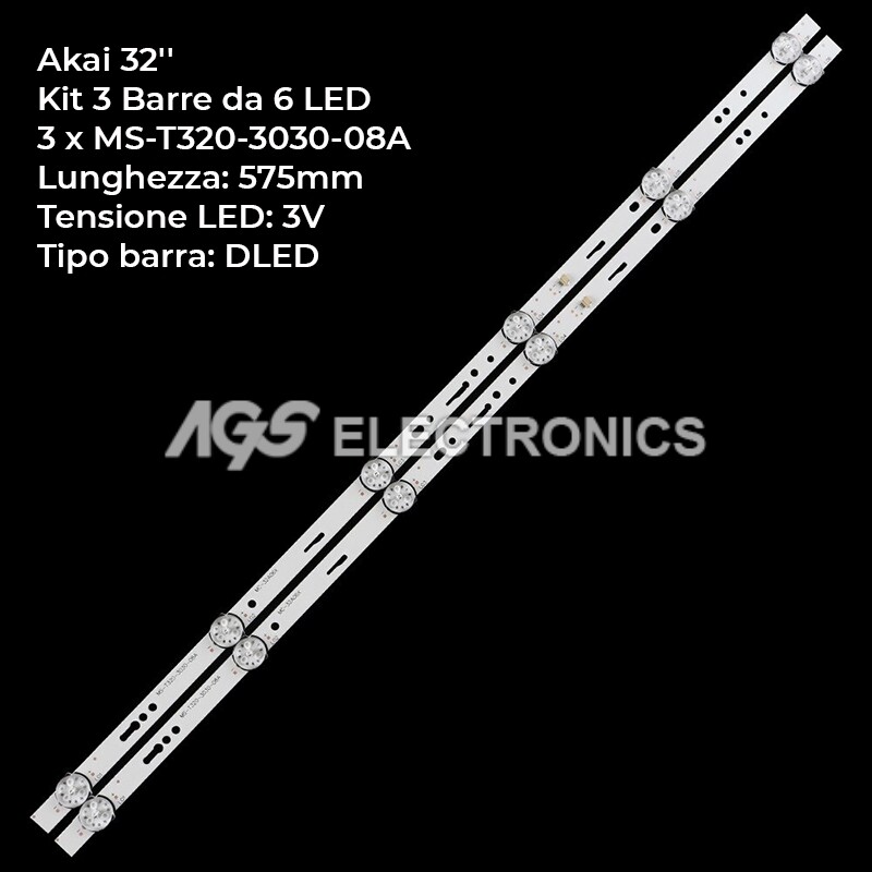 ES-3245 Kit 3 Barres 7 LED 3V TV AUXSTAR 32″ ST2000