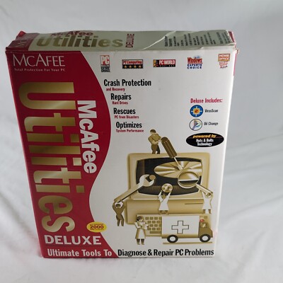 McAfee Utilities Windows 95 98 Big Box PC Software CD-ROM 