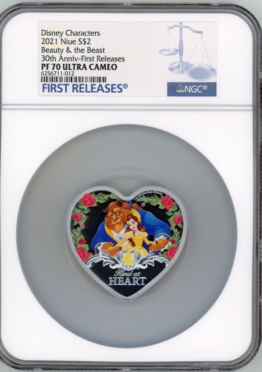 2021 Niue $2 Disney Beauty and the Beast 1oz Silver Coin NGC