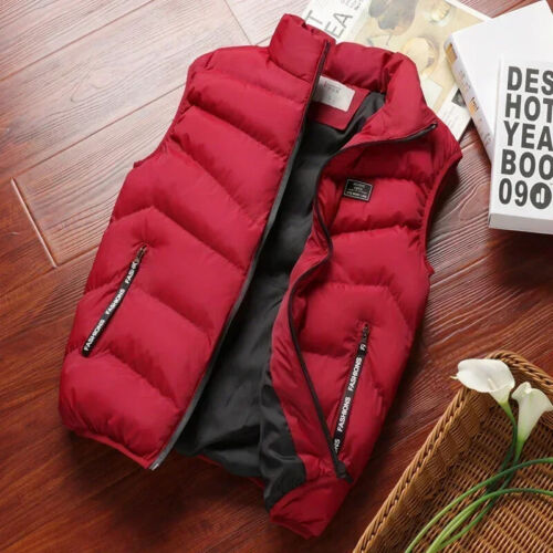 Winter Warm Men's Jacket Sleeveless Zipper Vest Solid Casual Vests Male. - Picture 18 of 24