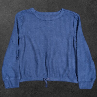 Epic Threads Knit Top Girls 3T Navy Sea Blue Decorative Bow Soft