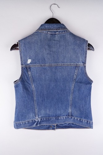 Hollister Women Denim Gilet Casual Blue Cotton size XS - Picture 3 of 8