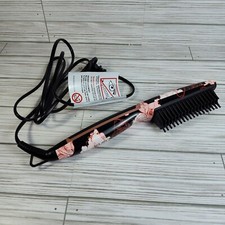 Calista Triangl Pro Heated Detailer Hair Styling Brush Floral Pink Black CM-104