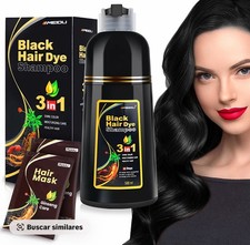 Black Hair Dye Shampoo 3 in 1 for Women/Men for Gray Coverage Instant Hair Color