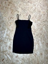 Windsor Black Bodycon Mini Dress Womens Medium Ruched Mesh Side Panels Straps