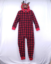 PJ's Presents Christmas One-Piece Pajamas Rudolph Holiday Unisex Adult Size M