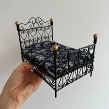 1:12 Scale Dollhouse Miniatures Vintage Princess Double Bed Bedroom Furniture