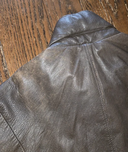 Vtg Aeropostale Compagnie Generale Leather Bomber Jacket Size 46 1980s 90s image 20