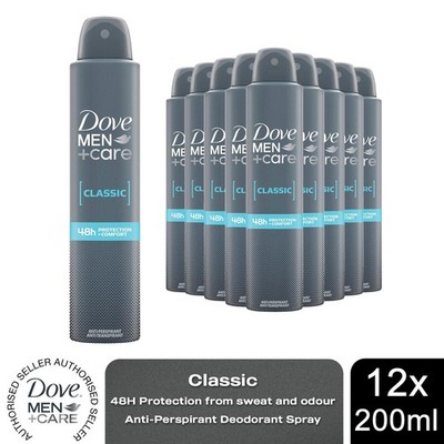 Dove Men+Care Classic Antitranspirant mit 48H Schweißschutz Deo 200ml, 12er Pack