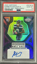 2022 Certified Rookie Roll Call Kenneth Walker RC Auto /10 PSA 10 SB MVP Chiefs