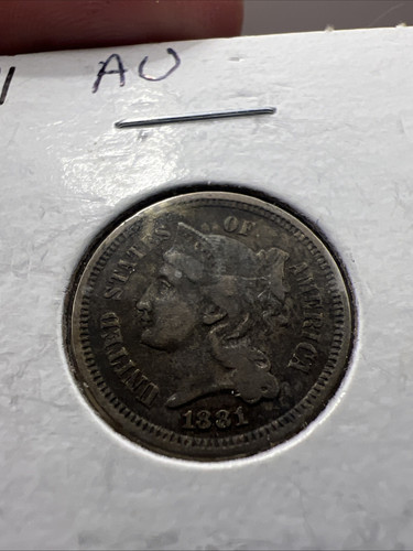1881 Three Cent Nickel Looks Au - Picture 1 of 4