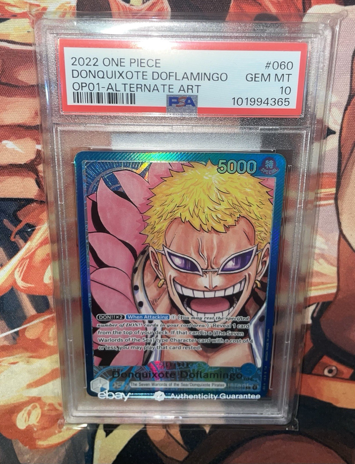 One Piece 2022 Romance Dawn Donquixote Doflamingo OP01-060 PSA 10 Alt Art Leader