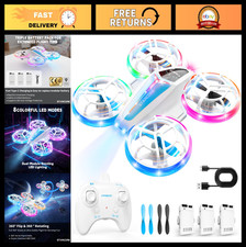 Kids Drone with Dual Module Lights, 3 Batteries, One-Key Takeoff, 360° Flip, Typ