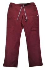 FIGS Yola Skinny Scrub Pants Maroon Women's Style TW2000R Size Large Zip Pocket