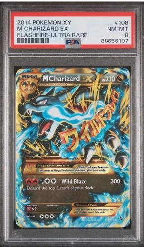 M Mega Charizard EX Secret Rare PSA 8 - 108/106 - XY Flashfire Pokémon Card