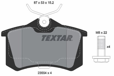 Bremsscheiben-Bremsbeläge-Kit Textar 2355401  für OE 10087961 - 10087961