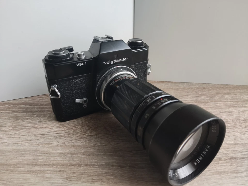 Used vintage Voigtlander VSL 1 camera with Hanimex 1:3.5 f/180mm telephoto len - Image 4 of 4