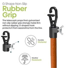 2.6M Heavy Duty Extendable Washing Line Prop Pole Outdoor Garden Clothes Support