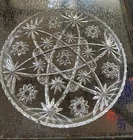Vintage Anchor Hocking Star of David 13.5” Round Serving Cake Plate Clear Glass