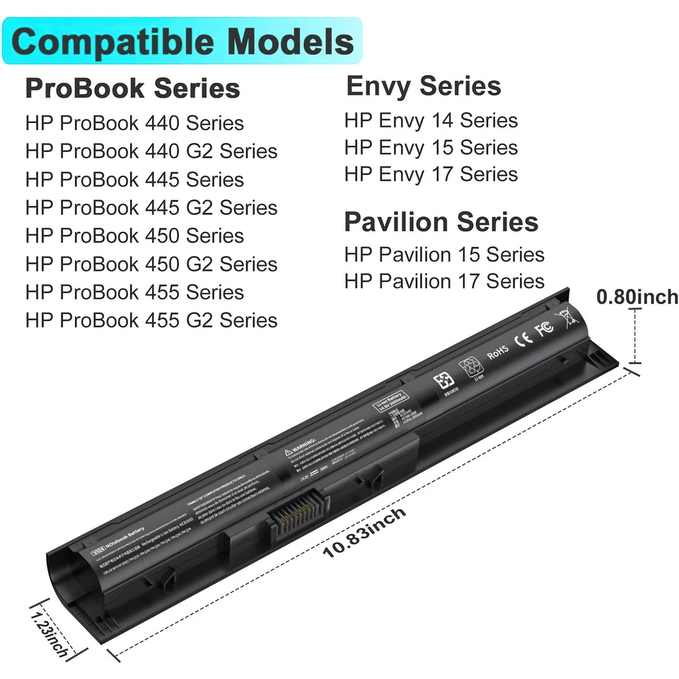 Batería portátil V104 para HP 756743-001 756744-001 756745-001 756478-421 VI04 Foto 2 de 4