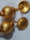 LESLIE BLOCK  Vintage Dangle Earrings Clips Gold Tone — photo 3
