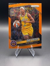 2025 Panini Prizm Shey Peddy Orange Cracked Ice Prizm #136 Los Angeles Sparks