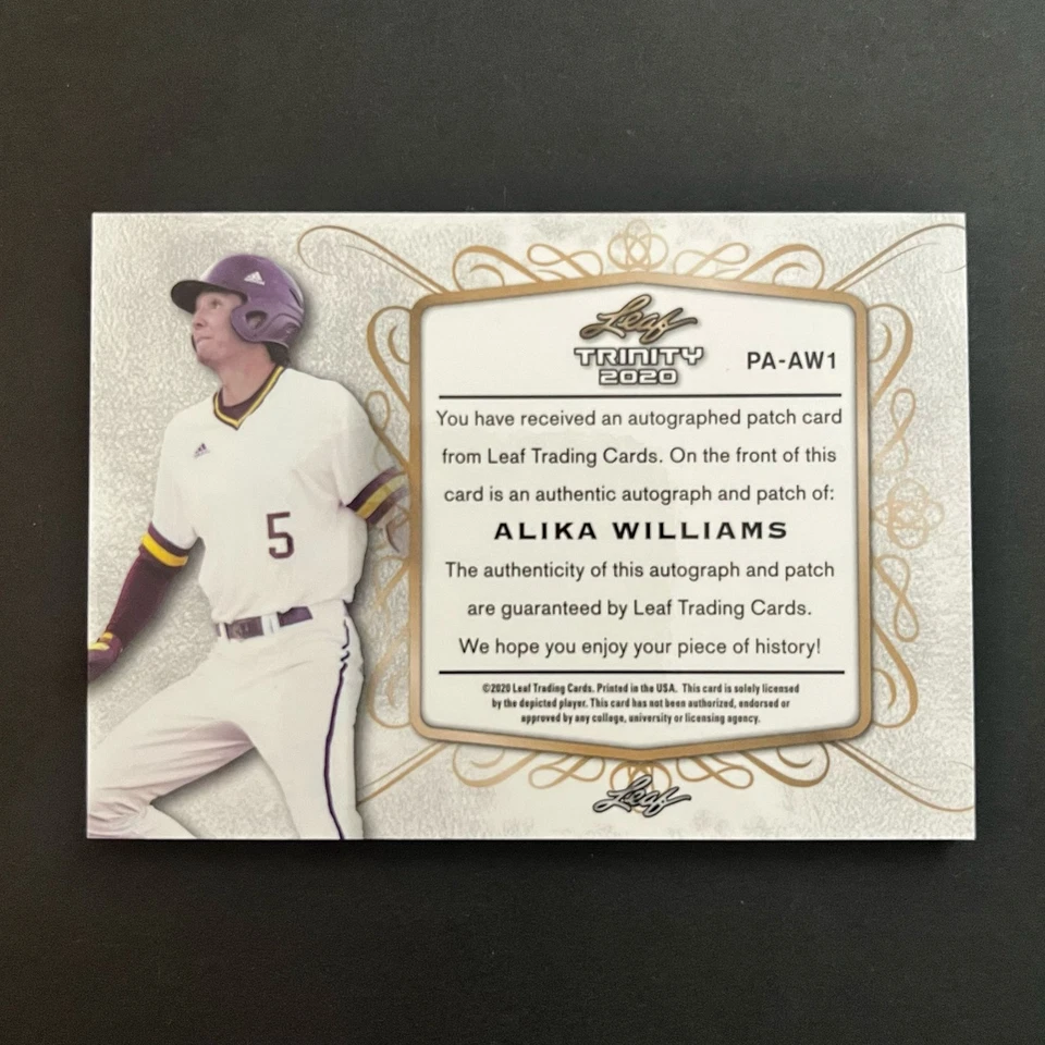 2020 Leaf Trinity Patch Autographs Platinum #PA-AW1 Alika Williams /75 - Image 2 of 2