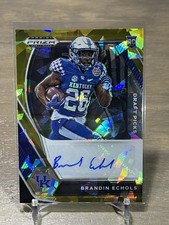 2021 Panini Prizm Draft Picks Brandin Echols Rookie Gold Cracked Ice Prizm Auto