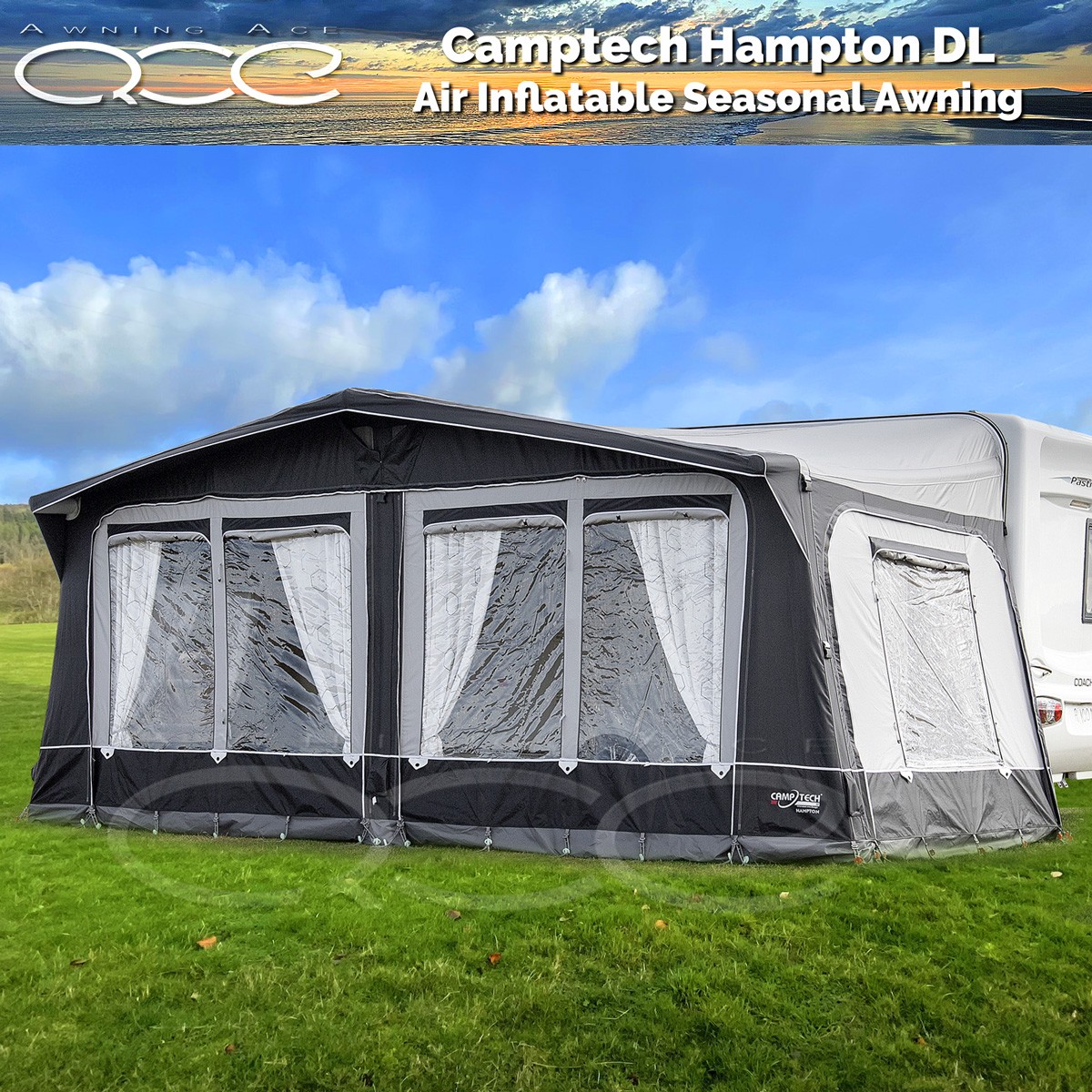 Size 10 Camptech Hampton DL Air Seasonal Caravan Awning (875-900cm)