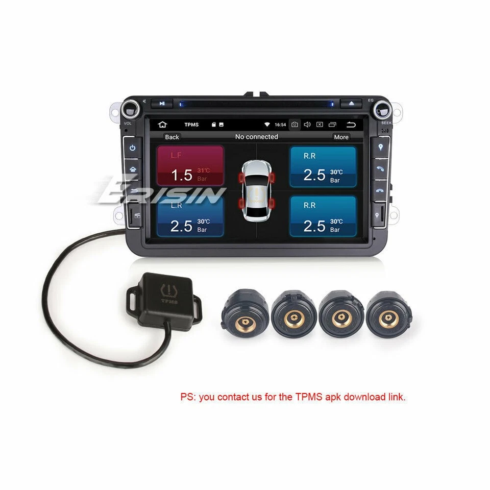 ES341 4 Sensors TPMS Module USB Reifendrucksensor Display Für Android Autoradios - Bild 3 von 4