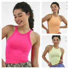 No Boundaries Seamless Crop Tank Slim Activewear Athleisure Workout Set Women XL