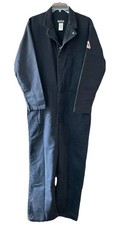 Bulwark FR Coveralls Mens 42 Reg Navy Blue Preowned Work Uniform Jumpsuit