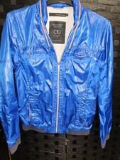 Calvin Klein Jeans Uomo Grafica Biker Giacca Cappotto Blu Taglia M