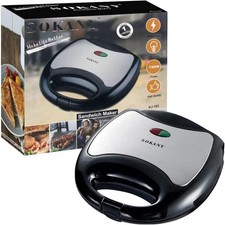 Sandwich Maker 2 Slice Sandwich Toaster Machine Non-Stick Easy Clean 750W