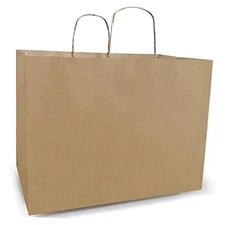  16x6x12 Inch 100 Pcs Kraft Paper Bags with 16x6x12 inch (Pack of 100) Brown