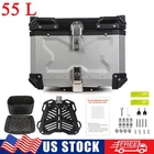 55L Motorcycle Luggage Tail Box Scooter Trunk Storage Top Case Waterproof Silver