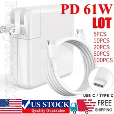 LOT 5/10/20/30/50/100X 61W Type C/USB C Adapter Charger for MacBook Pro 13"A1708